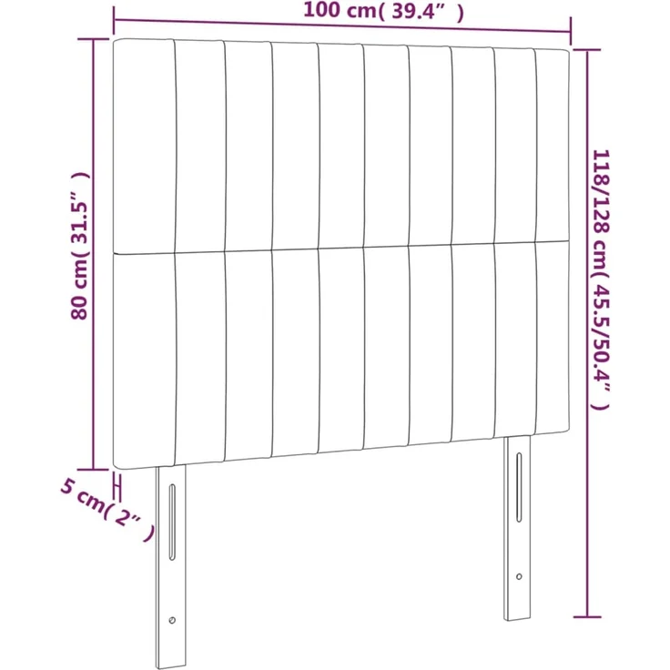 vidaXL Kopfteile 2 Stk. Dunkelbraun 100 x 5 x 78/88 cm Stoff 3116563 – Bild 8