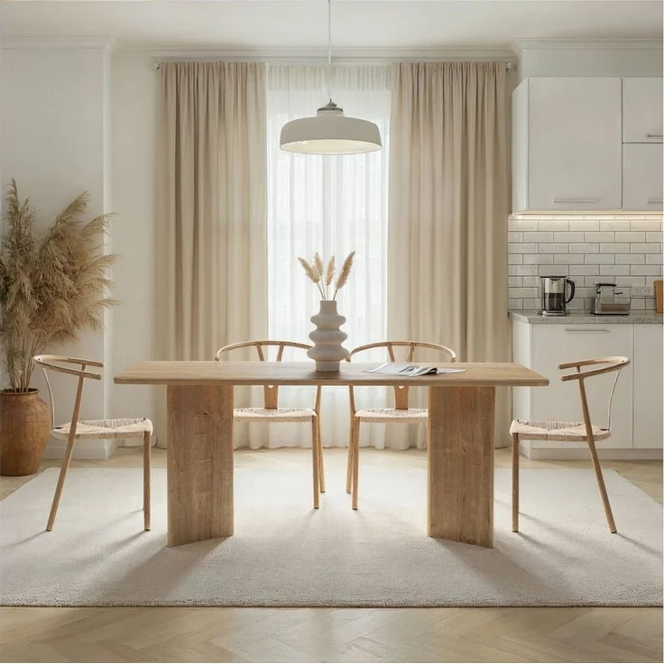 Modern Dining Table, Honey Oak, 180 x 90 x 75 cm | 100% Melamine Coated Particle Board, Thickness: 25 mm | Durable & Stylish Design, 70 kg Capacity, Perfect for Contemporary Dining Spaces – Bild 3