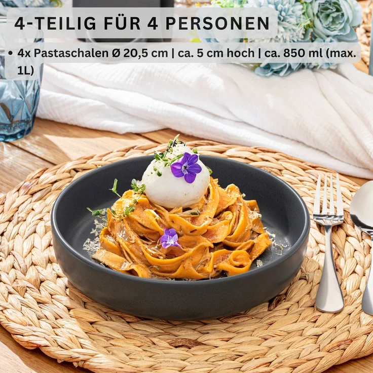 SÄNGER Steingut Pastaschalen Leeds 4 teilig – Bild 2