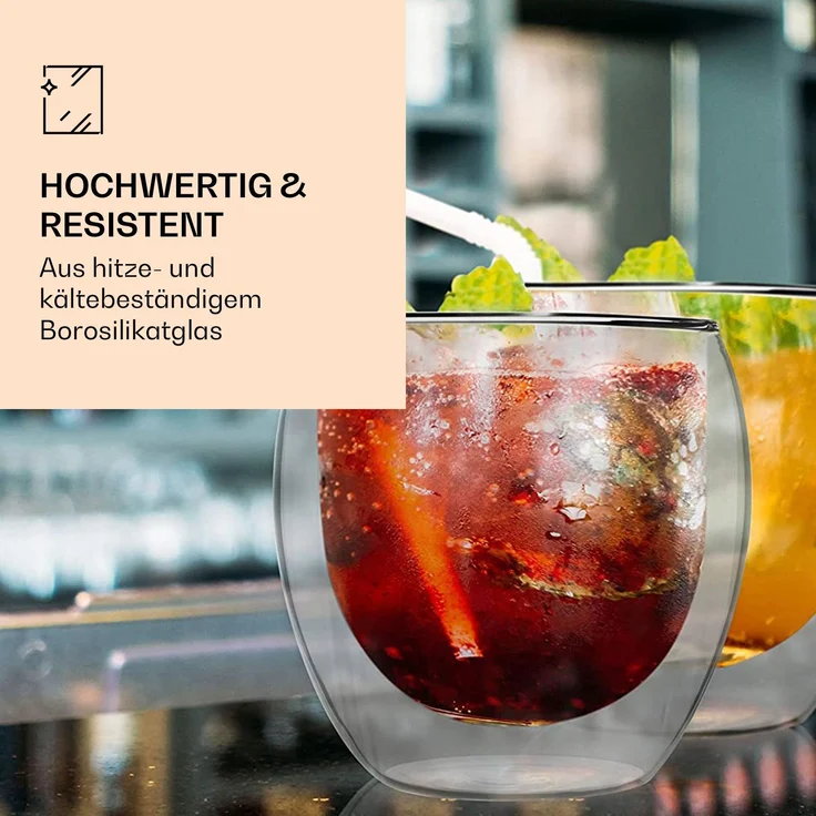 DUOS Jumbo doppelwandiges Thermoglas 310ml Borosilikatglas handgemacht Transparent – Bild 3