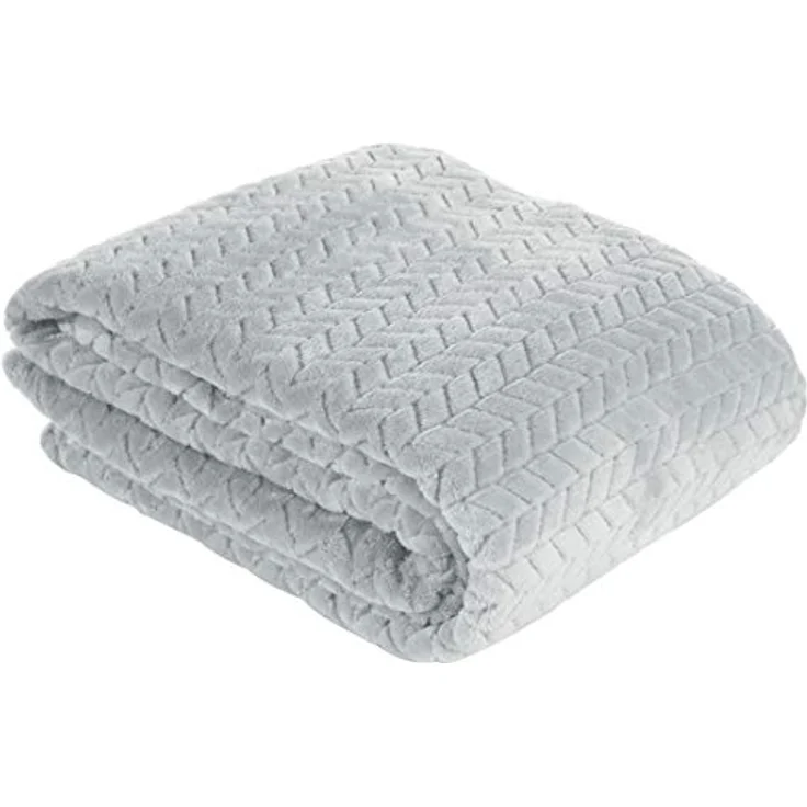 Wohndecke Kuscheldecke Decke MICROFASER Sofadecke Tagesdecke CINDY 170X210 cm silber – Bild 6