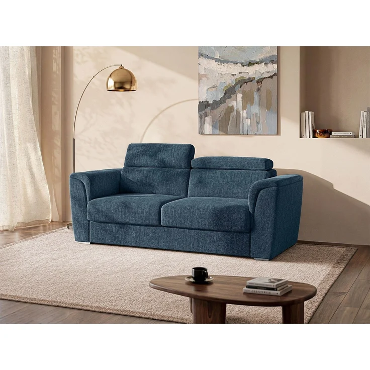 Vente-unique - RIZORA - Schlafsofa - Plastik - Kunststoff (PVC) - Blau - 210 x 223 x 93 cm – Bild 2