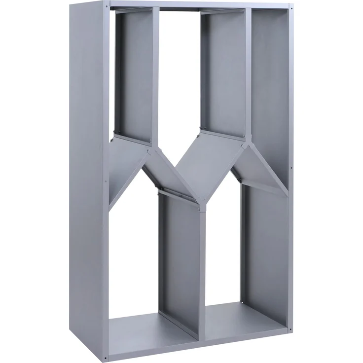 Brennholzlager HWC-P76, Kamin-/Feuerholzregal Holzlager Holzunterstand Outdoor Metall 160x95x50cm ~ grau – Bild 9
