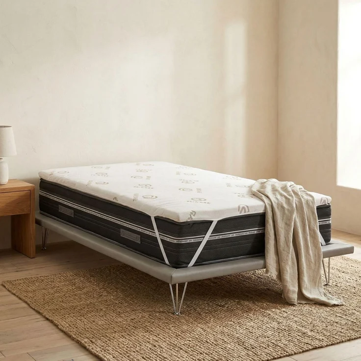 Talamo Italia - Einzel-Topper Luisella, Topper erneuert die Matratze mit abnehmbarem Bezug aus Memory-Schaum und Kupferfasern, 100 % Made in Italy, milbenhemmend und hypoallergen, 80 x 190 x 5 cm