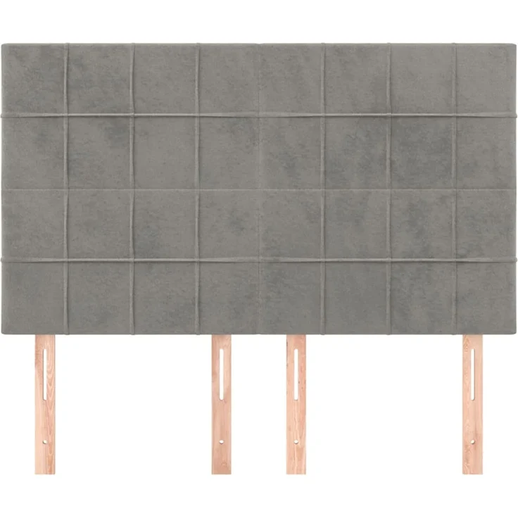 vidaXL Kopfteile 4 Stk. Hellgrau 72 x 5 x 78/88 cm Samt 3116380 – Bild 3