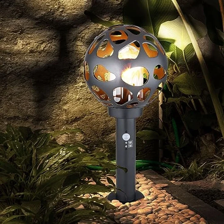 LED Sockelleuchte, Alu, Edelstahl, Bewegungsmelder, H 45 cm – Bild 4