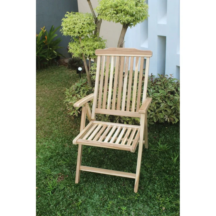 2x Teak Klappsessel Natur Klappstuhl Gartenstuhl Holzstuhl Gartensessel Campingstuhl – Bild 4