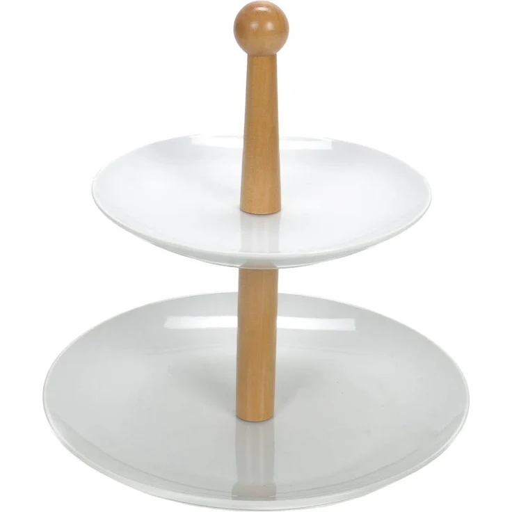 Bubble-Store Etagere 2 Ebenen Etagere, Keramik, Holz, (Hx) ca. 25,5 x 24 / 18 cm), 2 Ebenen Etagere, Keramik und Holz – Bild 2