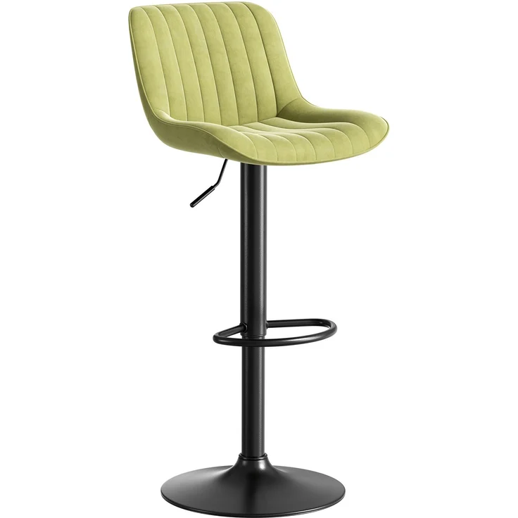 Grün Esszimmer-Barhocker-Drehstühle, 4er-Set – samtbezogen, höhenverstellbar, 360°-Schwenkfunktion--Grün--47x46x87cm--YOUDENOVA – Bild 2