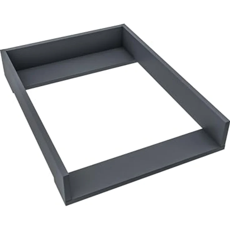 regalik Wickelaufsatz für Hemnes von IKEA, Wickeltischaufsatz für 50 cm Kommoden, Abnehmbar Wickelkommode aufsatz, Gerade Frontplatten, Graphite, 1 mm ABS-Material, 72x54 cm – Bild 2