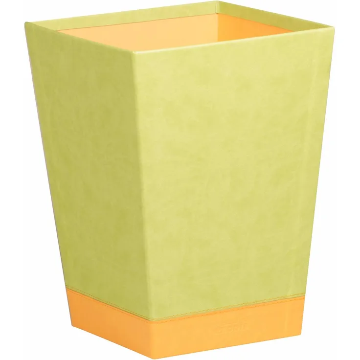Rhodia 318826C Papierkorb (24 x 24 x 32 cm, Kunstleder, elegant und praktisch, ideal für Ihr Büro) 1 Stück, anisgrün