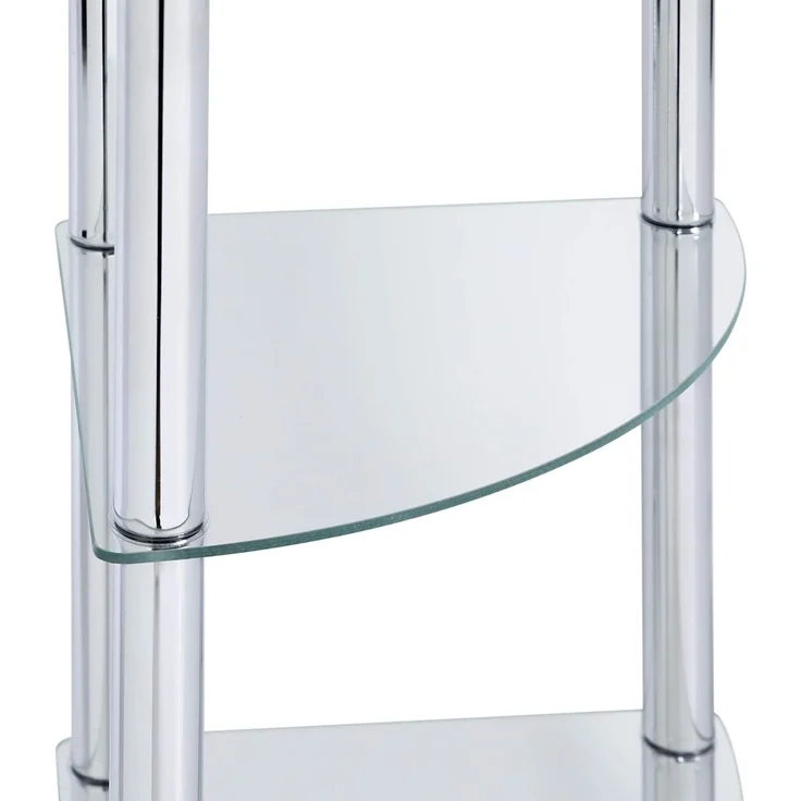 axentia Eckregal Solanio mit vier Böden, Glasregal für Badaccessoires, Badmöbel für die Ecke, Standregal mit Wandbefestigung, ca. 30 x 108 x 30 cm – Bild 8