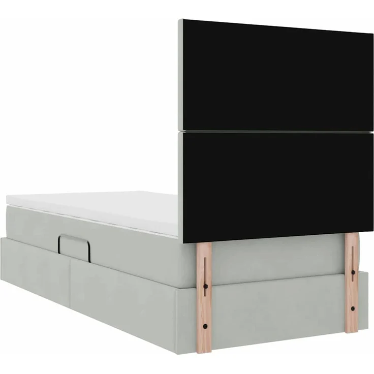 vidaXL Aufbewahrungsbett mit Matratze Hellgrau 90 x 190 cm Samt 3371937 – Bild 11