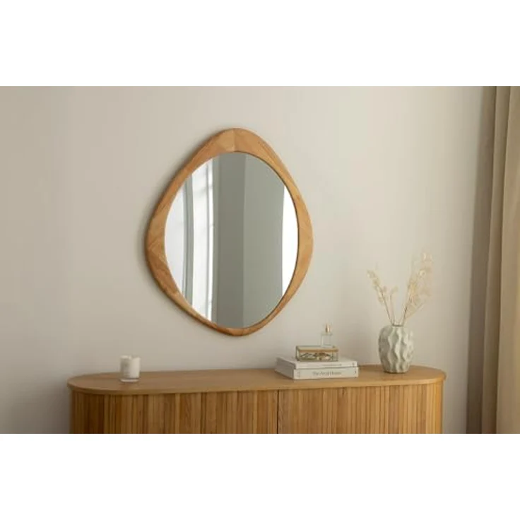 riess-ambiente Wandspiegel ORGANIC 90cm natur – Eichenholz-Design, asymmetrisch, variabel (Einzelartikel, 1-St), Dekoration mit natürlicher Maserung – ideal für Flur oder Schlafzimmer – Bild 3