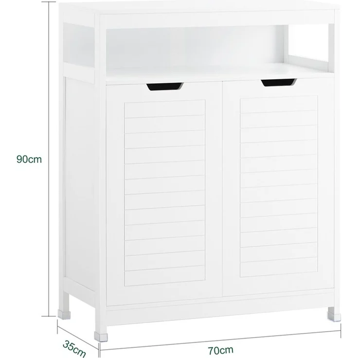 SoBuy BZR121-W Badunterschrank, MDF, Lackiert, Weiß, 70 x 90 x 35 cm – Bild 3