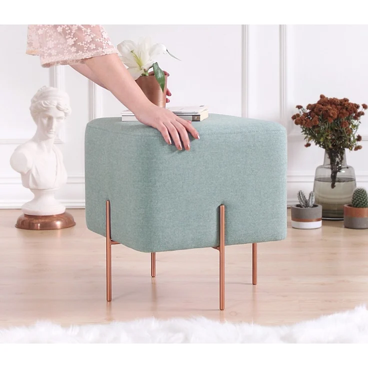 Hanah Home 'Copper 54 - Sea Green' Pouffe, Meeresgrün, 40 x 42 x 40 cm – Bild 4