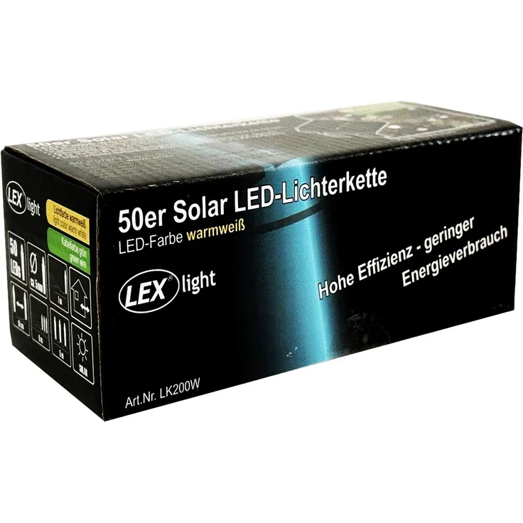 50er LED Solar Lichterkette Weihnachtsbeleuchtung warmweiß – Bild 3