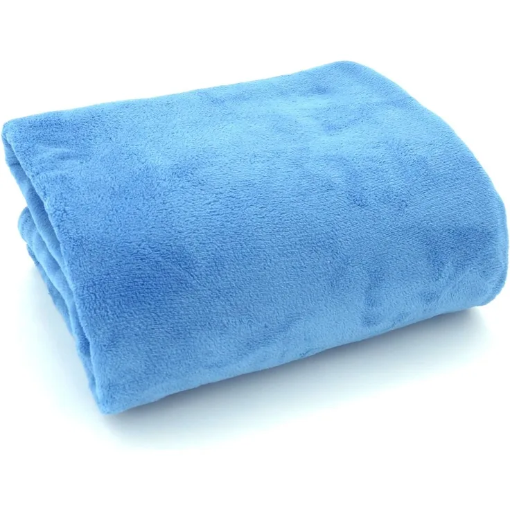 heimtexland große super weiche Kuscheldecke XL HxB 150x200 cm in hellblau Microfaser Flanelldecke kuschelig warm - leicht - fusselfrei Decke in TOP QUALITÄT Typ176