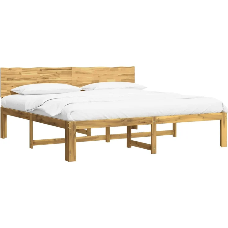 vidaXL Doppelbettgestell mit Kopfteil ROSTOCK Weiß 200 x 200 cm 3405460 – Bild 2