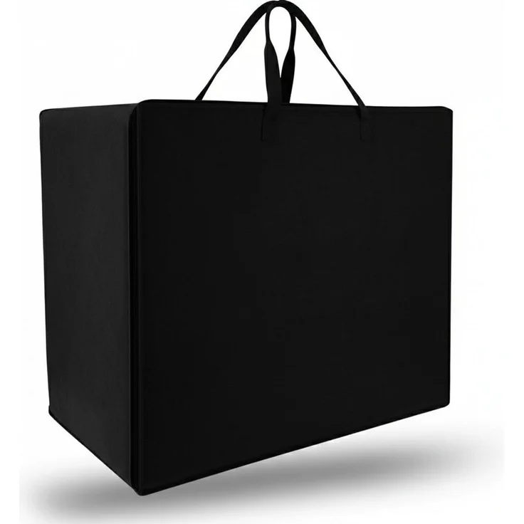 Klappmatratze Aufbewahrungstasche für Decken, Kissen, VS95 67x120x42 cm Schwarz, Beautissu, 42 cm hoch, 335 Liter Kleideraufbewahrungtasche für Klappmatratze Bettzeug – Bild 2