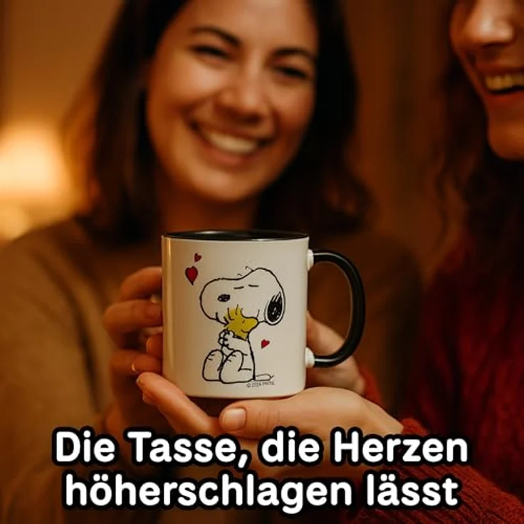 Peanuts Snoopy Woodstock Tasse - 330 ml Schwarz – Bild 5