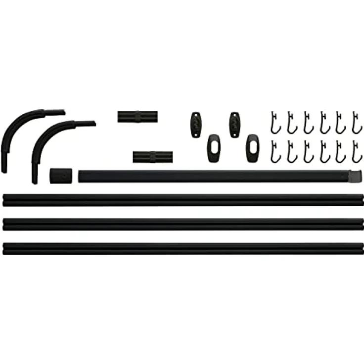 Sealskin Easy Roll Duschvorhangstange, Komplett-Set inkl. Duschstange, Deckenbefestigung und Ringe, Duschvorhanghalterung zur Montage auf Maß, L-Form, U-Form und Ecke möglich, Aluminium, Schwarz – Bild 6