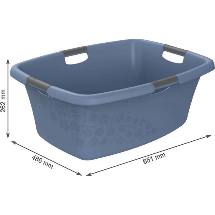 ROTHO Wäschewanne Flowers Wäschekorbset 3 tlg. 12l 25l 50l, Kunststoff (PP) BPA-frei (Wäschewannenset, Set 3-tlg), belastbare Tragegriffe – Bild 3