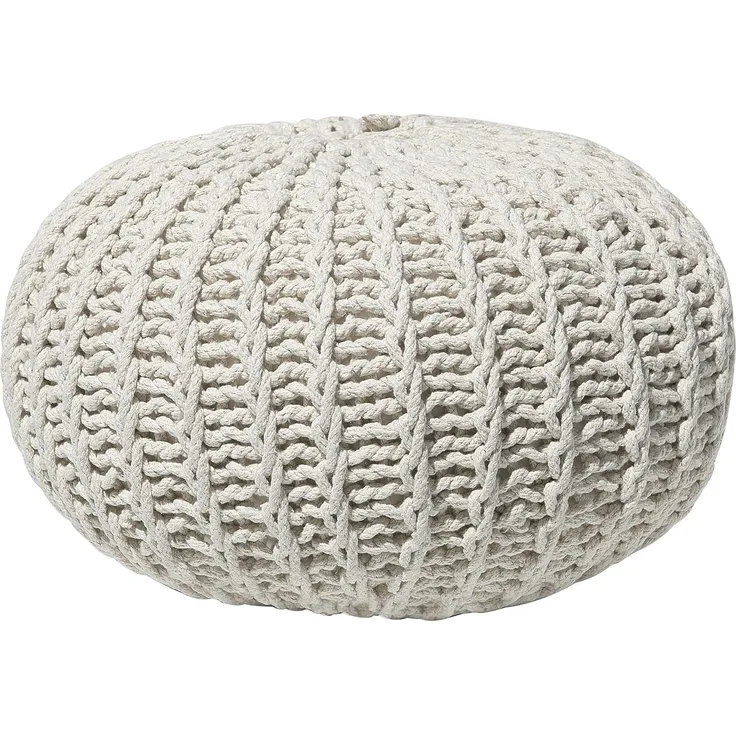 Pouf beige ⌀ 50 cm CONRAD II