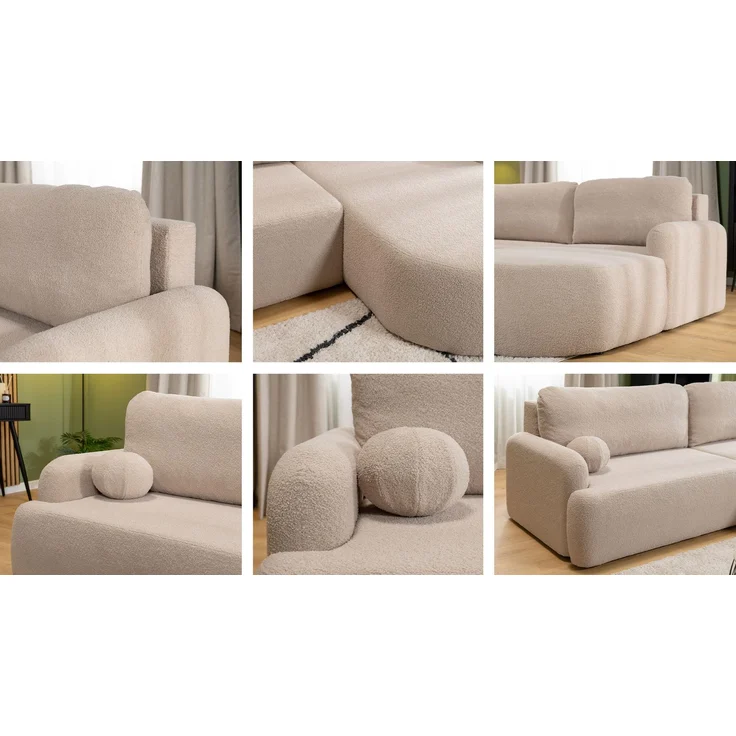Mirjan24 Ecksofa Loridu (Farbe: Golden 35, Seite: Links), 90 x 174 x 250 cm – Bild 7