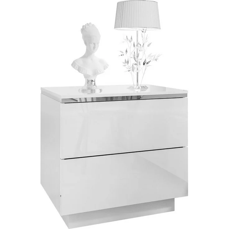 Lookway Nachttisch AURORA II SILVER mit LED‑Beleuchtung (1x Nachttisch), Breite: 50 cm – Bild 1