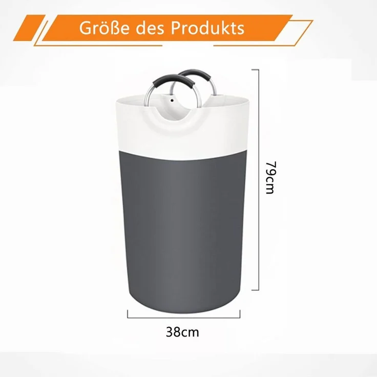 TUWENA Wäschekorb Großer 90L Wäschesammler mit Aluminiumgriffen, faltbarer Wäschekorb – Bild 2