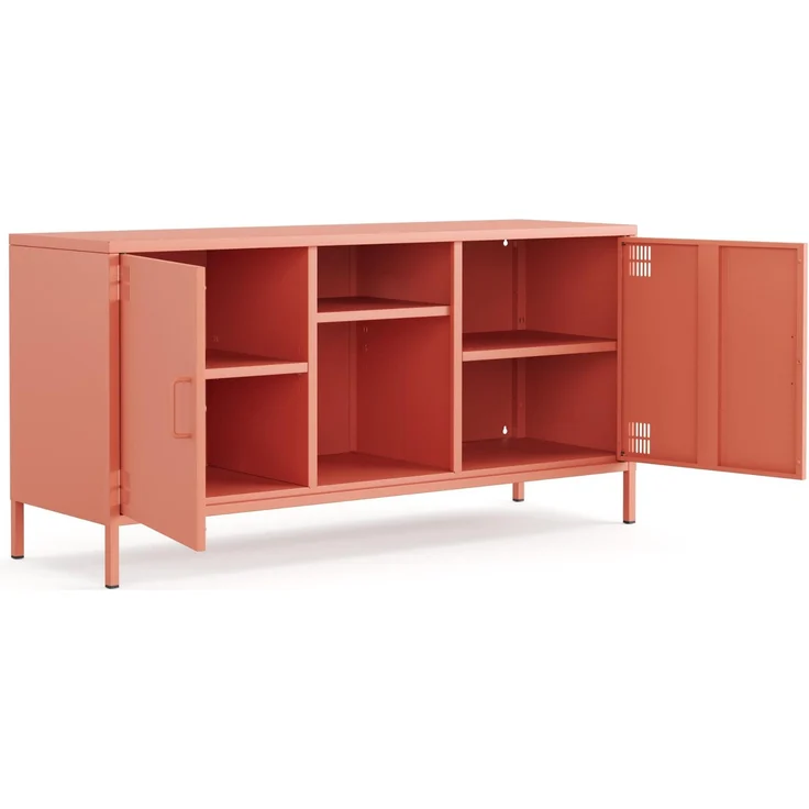 Metall Möbel Pera3, TV-Schrank 3 Regale - 130,5 x 40 x 64,5 cm Lachsfarben – Bild 3