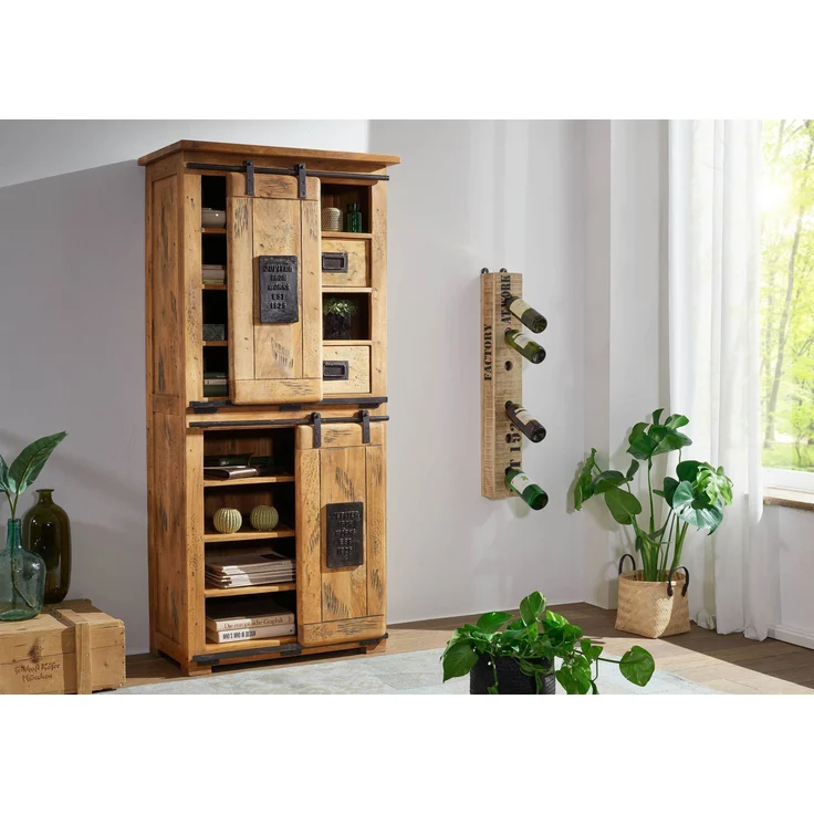 Schrank Mango 80x45x175 natur lackiert RAILWAY #117 – Bild 8
