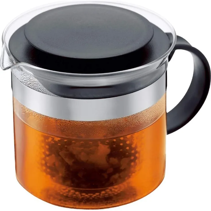 Bodum Teebereiter bistroNouveau (Kunststoff Teesieb, Hitzebeständiges Glas, 1,5 liters) schwarz