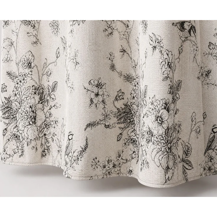 Duschvorhang mit Blumen- und Vogelmotiv wasserabweisend Beige 150 x 200 cm – Bild 3