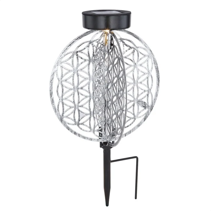 Solarleuchte Garten Scheibe 20cm Solarlampe Außen Leuchte Solar mit Pflegetuch – Bild 2