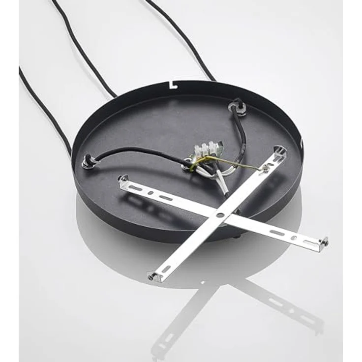 Lindby Hängelampe Jurian, 32 cm, 3-flg., mit rauchgrauen Glasschirmen und bronzenen Details – Bild 9