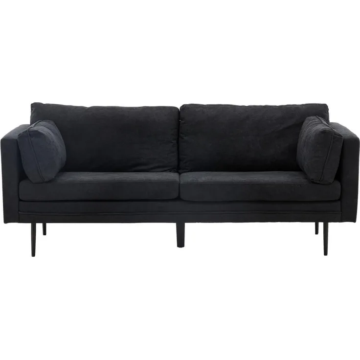 Livetastic 2-Sitzer-Sofa, Schwarz, Metall/Textil, Schaumstofffüllung, 203x84x90 cm, für Wohnzimmer