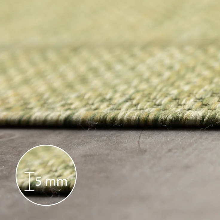 Carpettex Outdoorteppich Unicolor - Einfarbig, Läufer, Höhe: 5 mm, Teppich Wetterfest Balkon Küchenteppich Flachgewebe Sisaloptik – Bild 2