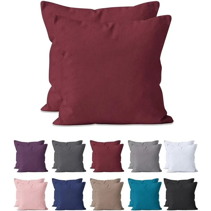 Kissenbezug 2-er Set Kissenbezug Mikrofaser, Doppelpack Kissenhüllen ca. 95 g/m², Dekorative Dekokissen Sofakissen Lendenkissen Wurfkissenbezug mit Reißverschluss