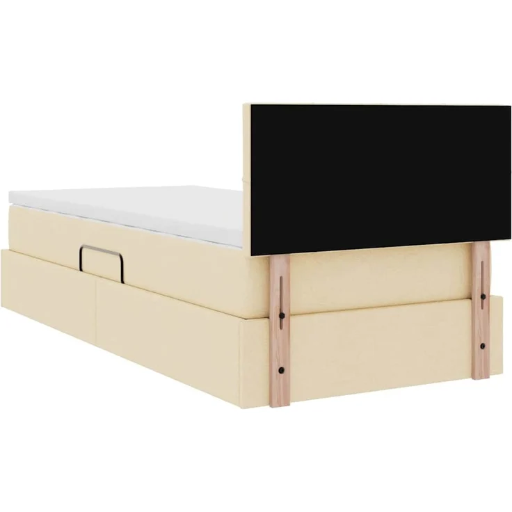 vidaXL LED-Speicherbett mit Matratze Creme 100 x 200 cm Stoff 3371128 – Bild 12
