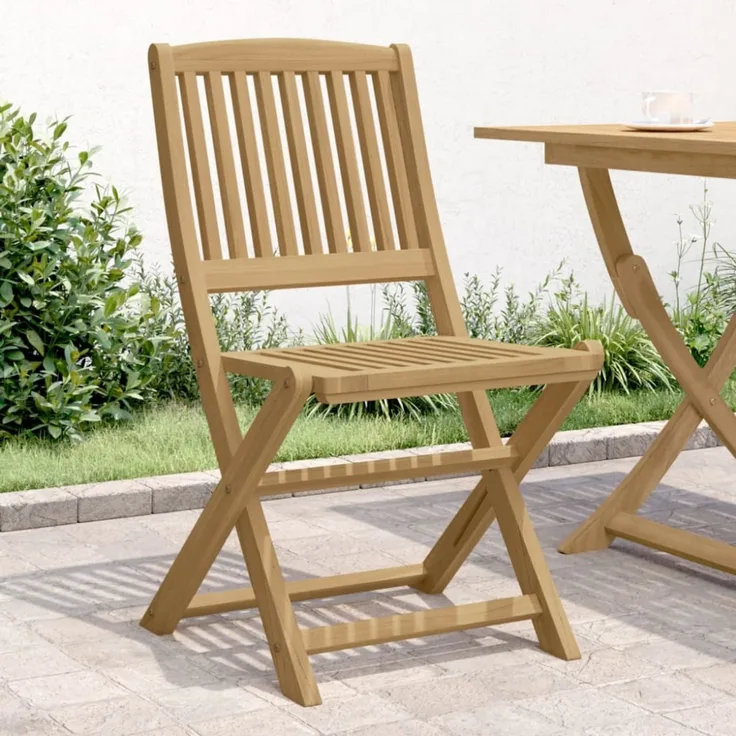 vidaXL Gartenstühle 2 Stk. Klappbar 44x50x88 cm Massivholz Akazie 365743