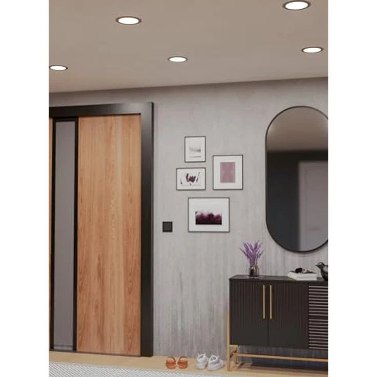 EGLO connect.z Smart-Home LED Bad-Einbaustrahler Fueva 6-Z, Ø 16,8 cm, ZigBee, App und Sprachsteuerung Alexa, warmweiß-kaltweiß, dimmbar, Einbauspot silber, IP44 – Bild 5