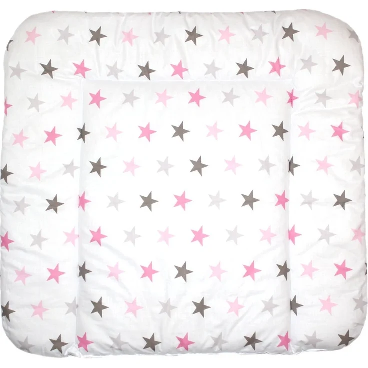 Baby Auflage Wickelauflage - STAR ROSA-GRAU - 70x50 cm 70x70 cm 70x85 cm Wickeltischauflage 70x85 cm – Bild 1