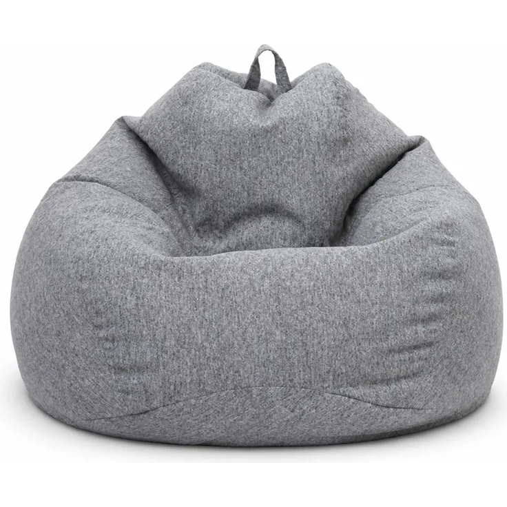 Sitzsack-Hülle ohne Füllmaterial, Grau, 80 x 90 cm, Stoffbezug für Innen- und Außenbereich