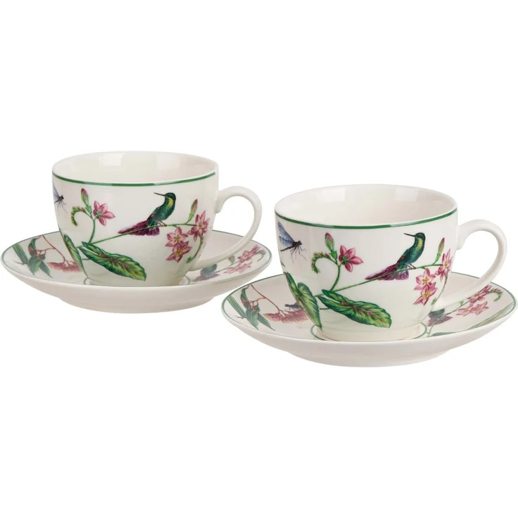 DUO 2er-Set Tassen SOUND OF PARADISE, 270 ml mit Untertassen, New Bone China Porzellan – Bild 2