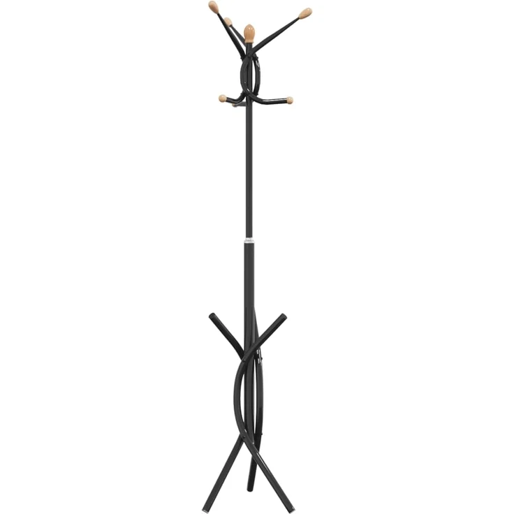 vidaXL Garderobenständer Schwarz 176 cm Pulverbeschichtetes Eisen 377083 – Bild 4