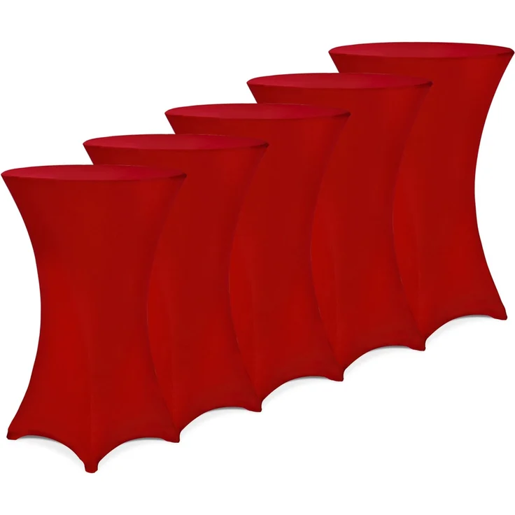 DETEX® Stehtischhusse 5er Set Anthrazit Grau 70-75cm Verstärkter Fußbereich 30°C Waschbar Stehtisch Hussen Stretch Bezug – Bild 9
