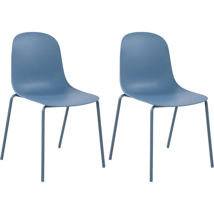 CLP 2er Set Stühle Hardin, stapelbare gartenstühle, wetterfest und UV-beständig,blau – Bild 1