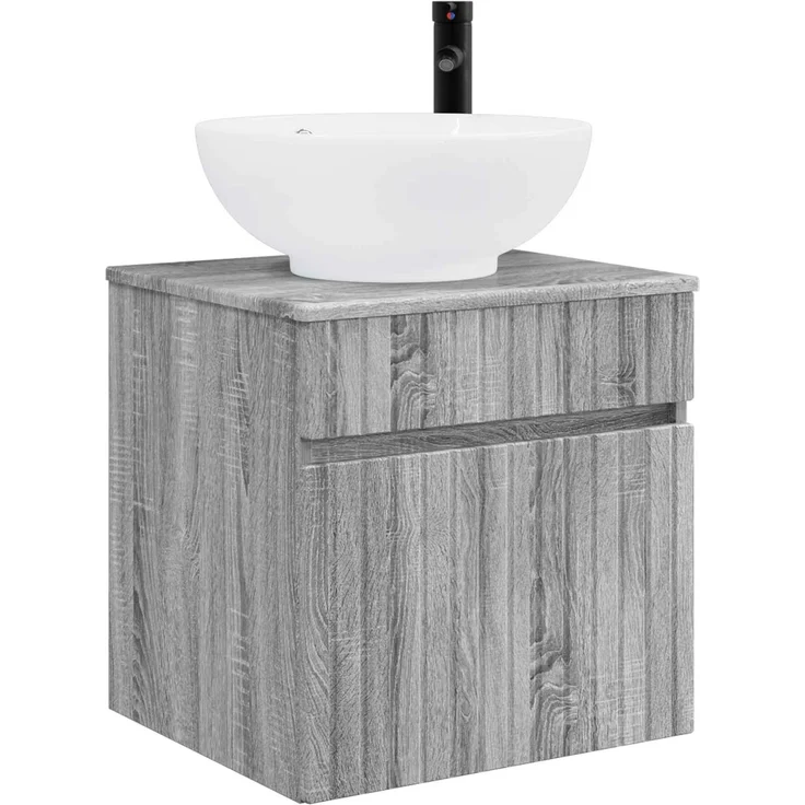 vidaXL Badezimmerschrank-Set 3 stk. Grau Sonoma 157 x 44,5 x 80 cm 3405763 – Bild 4